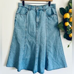 Levi’s Fit and Flare denim midi skirt